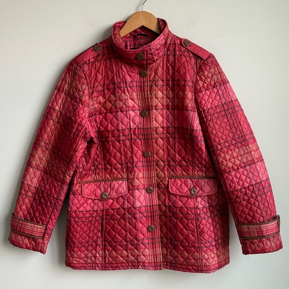 Lands' End Plaid Jacket Quilted Size LP - Picture 1 of 6